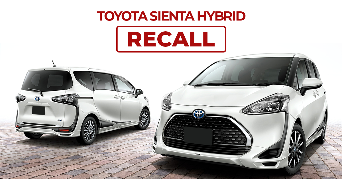 Toyota Sienta Hybrid Recall - Inadequate Waterproof Performance